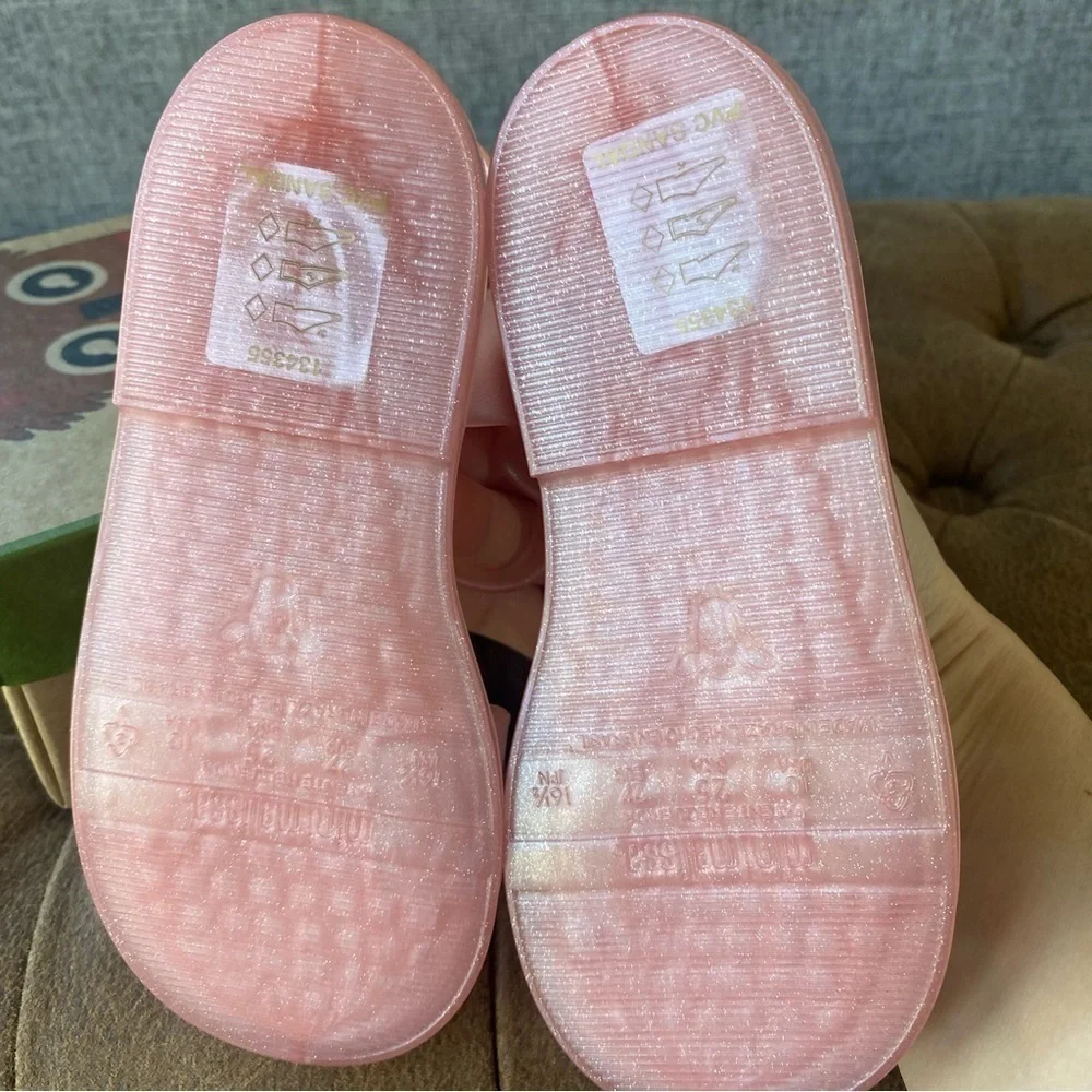 Mini Melissa Mar Strappy Pink Glitter Sandals 10 NIB - Picture 6 of 9